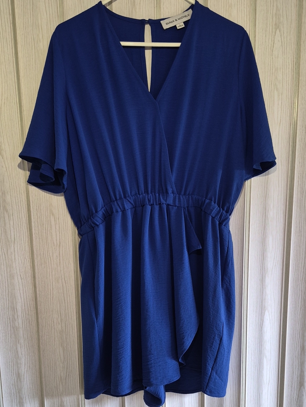 Emma & Michele Deep Blue V-Neck Romler